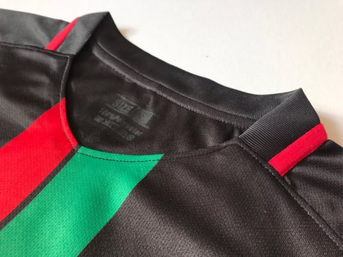 Image of Palestine Black Centre Striped (Red/Green) L/S Football Shirt