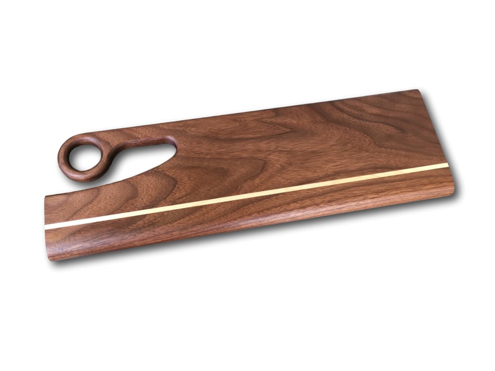 Image of Exotic Artisan Serving Board With Unique Rectangle Shape - Maple Stripe