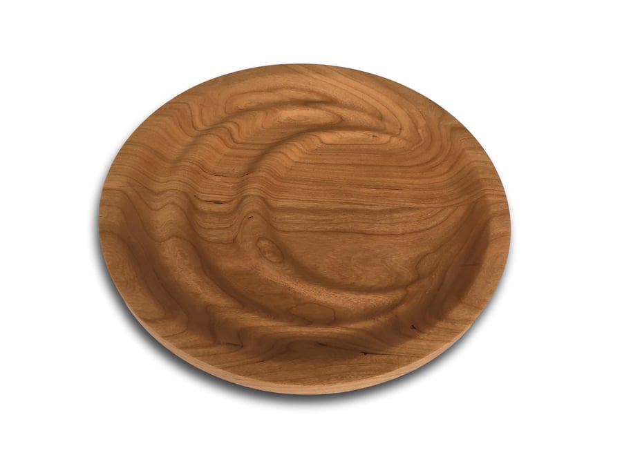 Image of Cherry Wood Moon Ripple Serving Tray