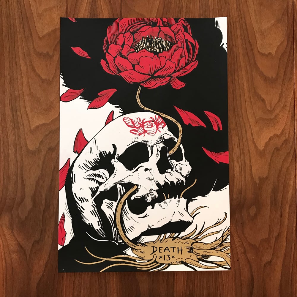 Image of Death hand pulled screen print