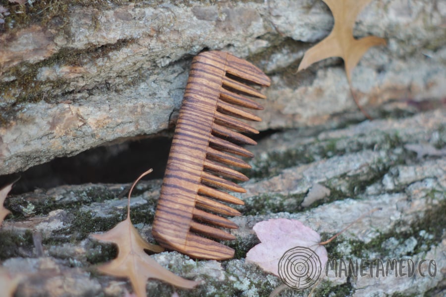 Image of Zebrano Handcrafted Wooden Mane Comb