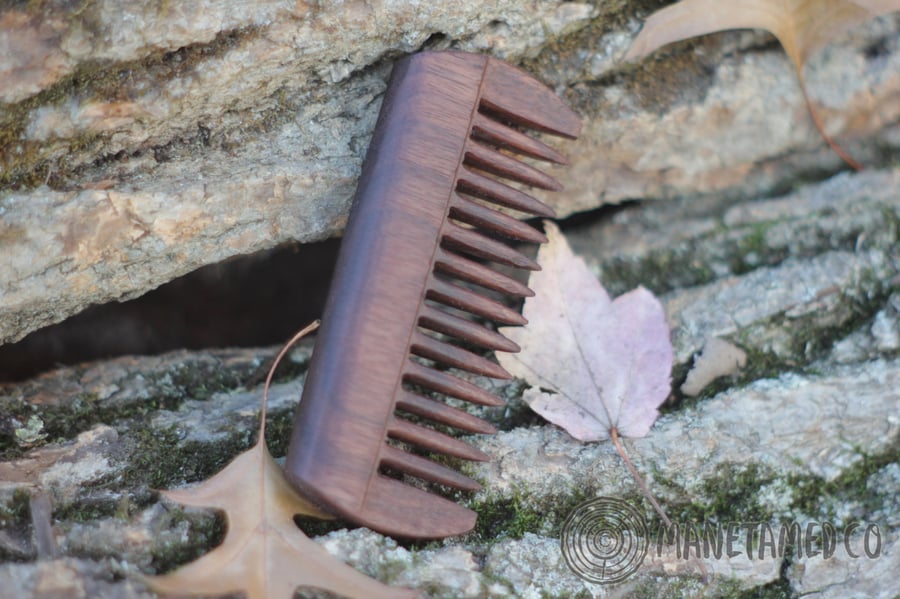 Image of Walnut Handcrafted Wooden Mane Comb