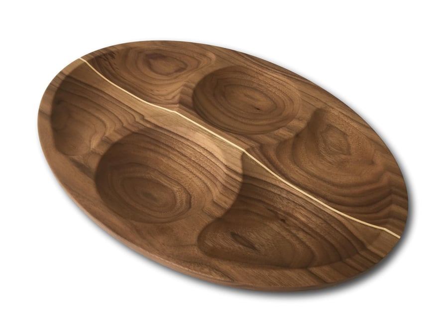 Image of Walnut Oval Serving Tray