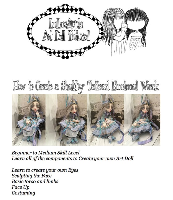 Image of LuLusApple Tutorial Learn to create an articulated Art Doll in a shabby style
