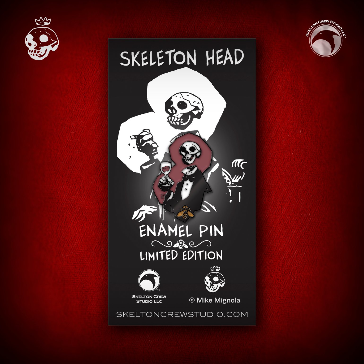 Image of Hellboy/B.P.R.D.: Limited Edition Skeleton Head enamel pin! 