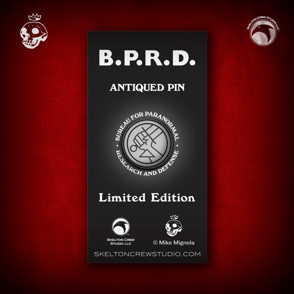 Image of Hellboy/B.P.R.D.: Limited Edition B.P.R.D. Antiqued Logo pin! BACKROOM FIND!
