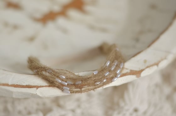 Image of Mohair and pearls headband (Mocha)