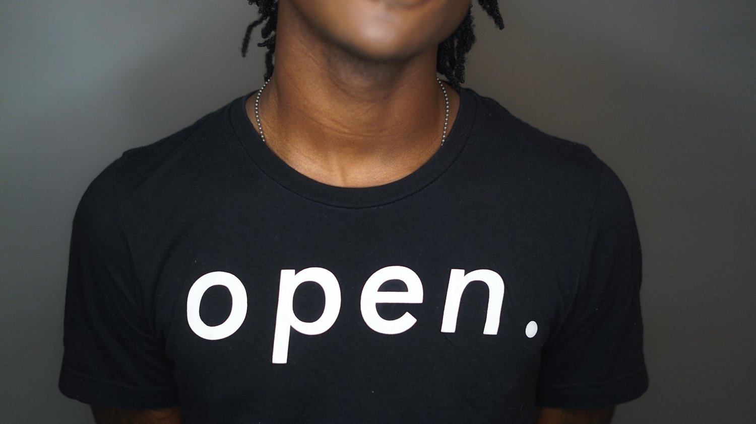 Image of open. tee (black)