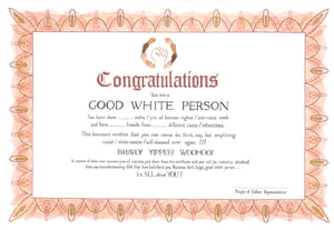 Image of Good White Person Certificate