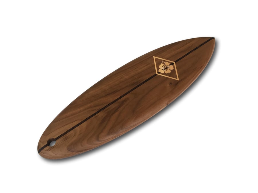 Image of Surf Board Serving Board with wenge laminated stringer