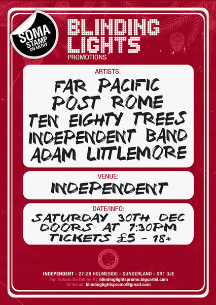 Image of Far Pacific, Post Rome + Support From Ten Eighty Trees, Independent Band & Adam Littlemore