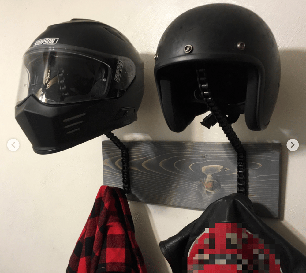 Side by Side Helmet Rack / Grey Beards Garage
