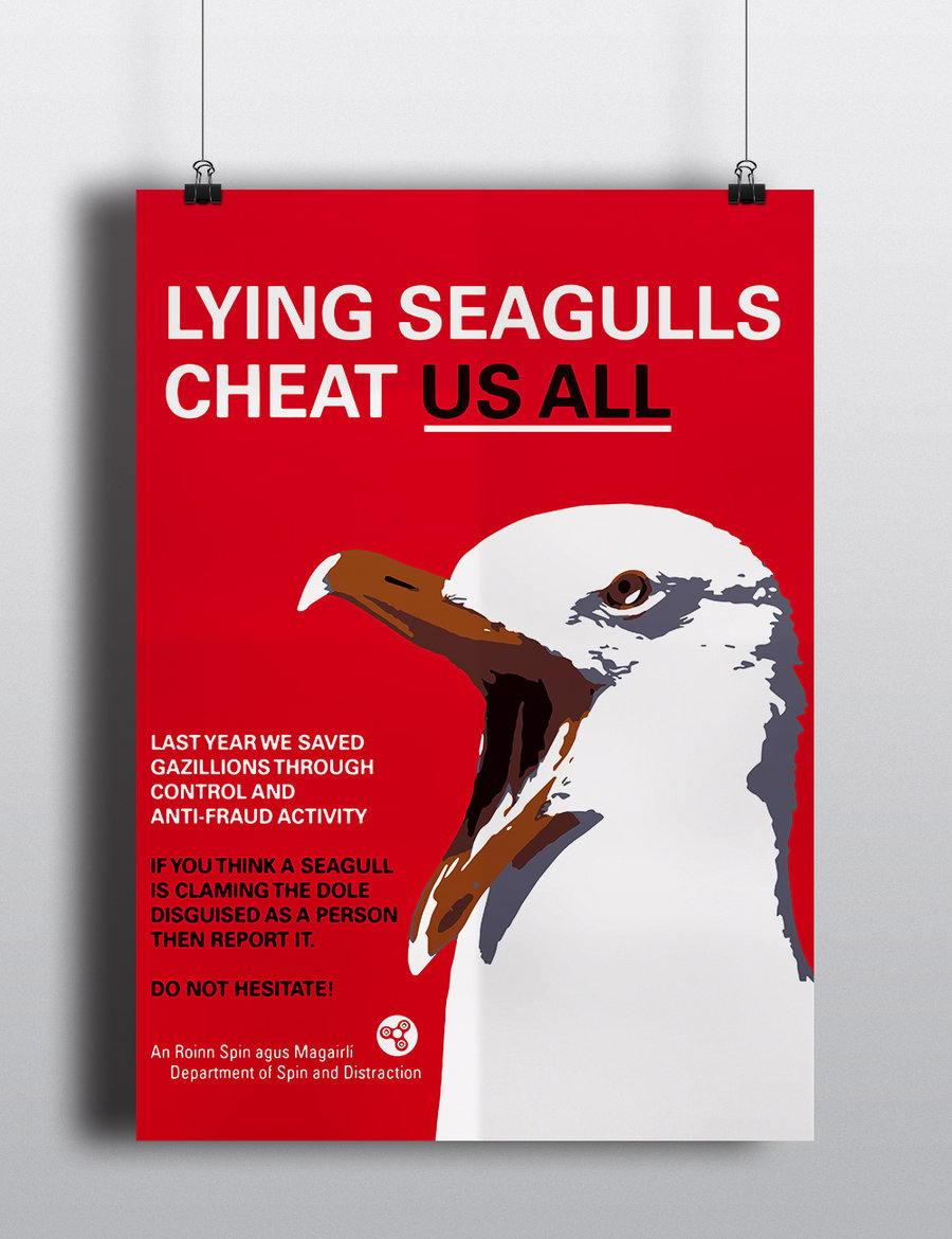 Image of Lying Seagulls Ort Print A3