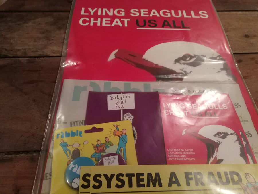 Image of #rabble14 Goody Bag with Lying Seagull Ort Print