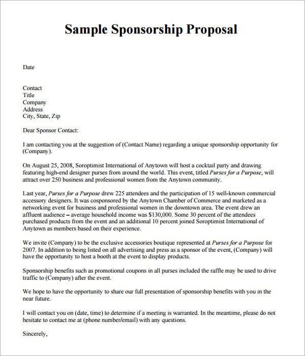 Image of Sponsorship proposal