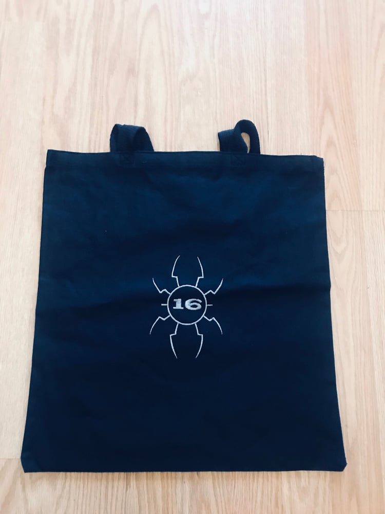 Image of -(16)- Spider Embroidered Logo Tote Bag
