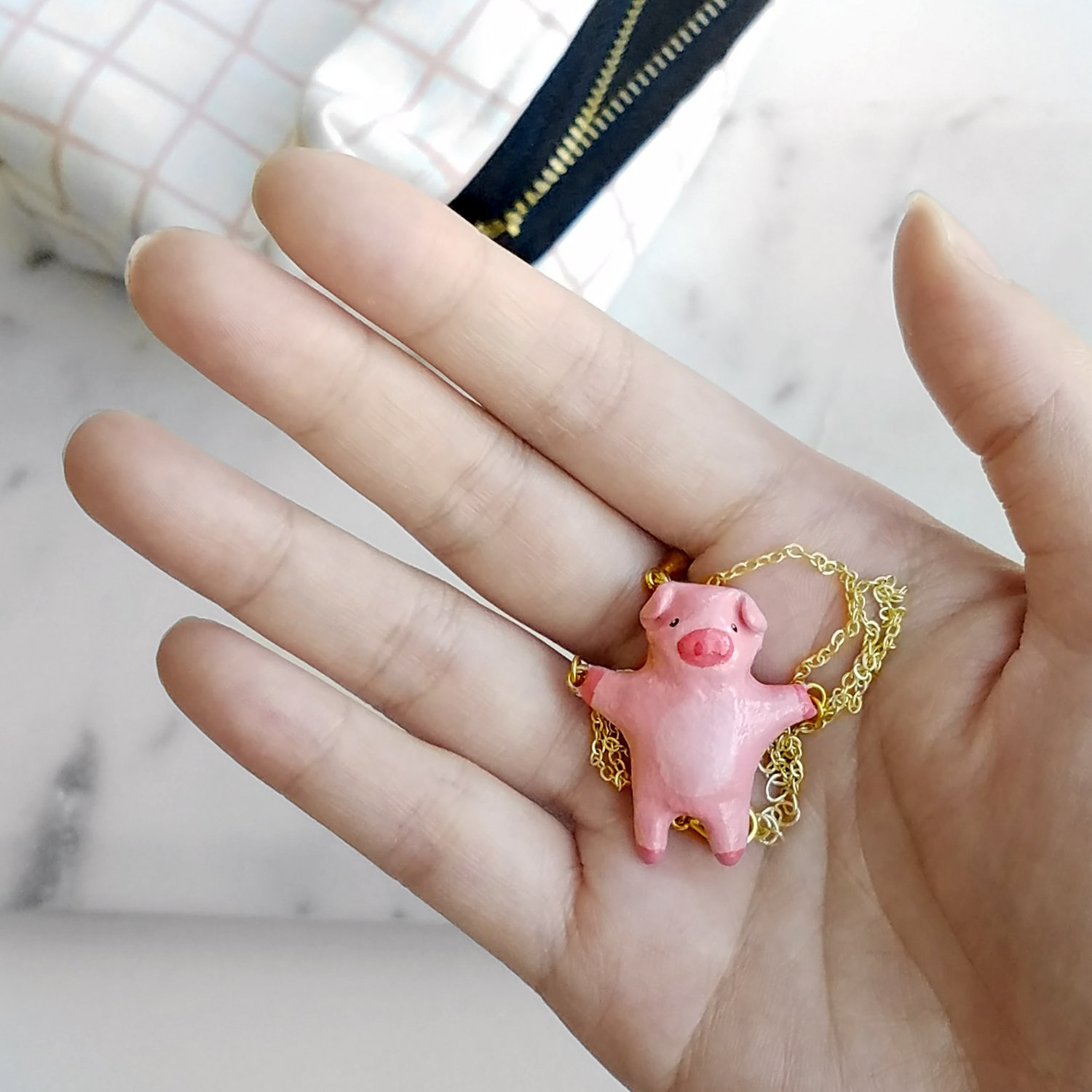 Image of Liten Kanin Piggy Necklace