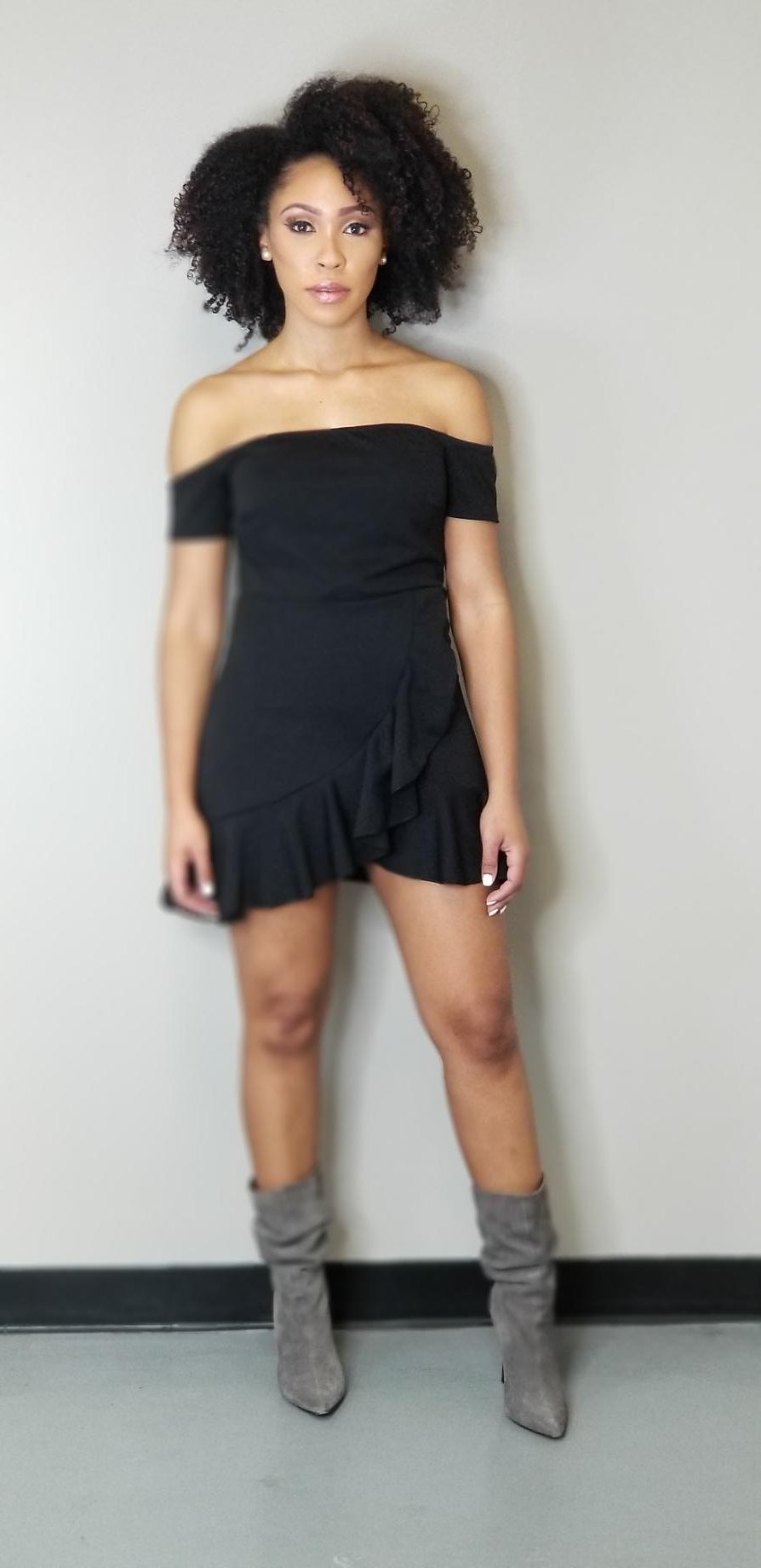 Image of Black Sexy Mini off Shoulder