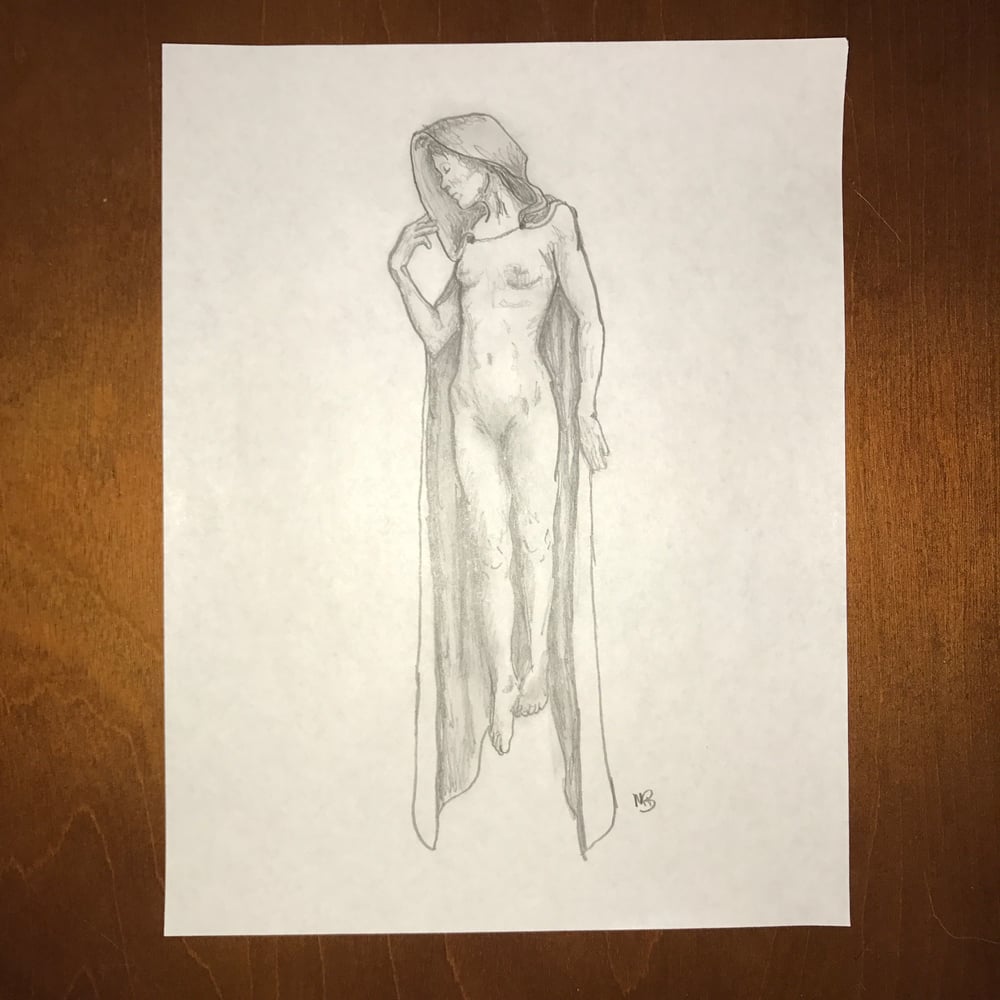 Image of Female Traveller original drawing