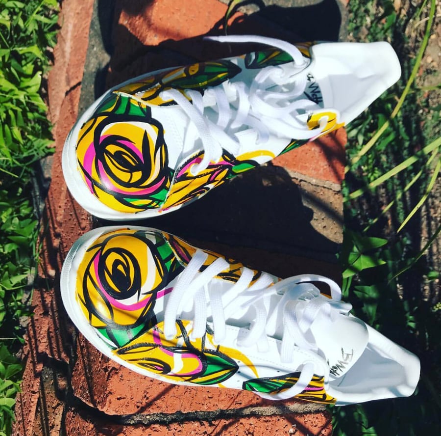 Image of Stan Smith Adidas//Hand painted roses