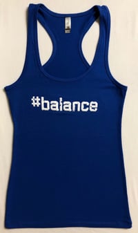 “#balance” WOMENS RACERBACK - BLUE