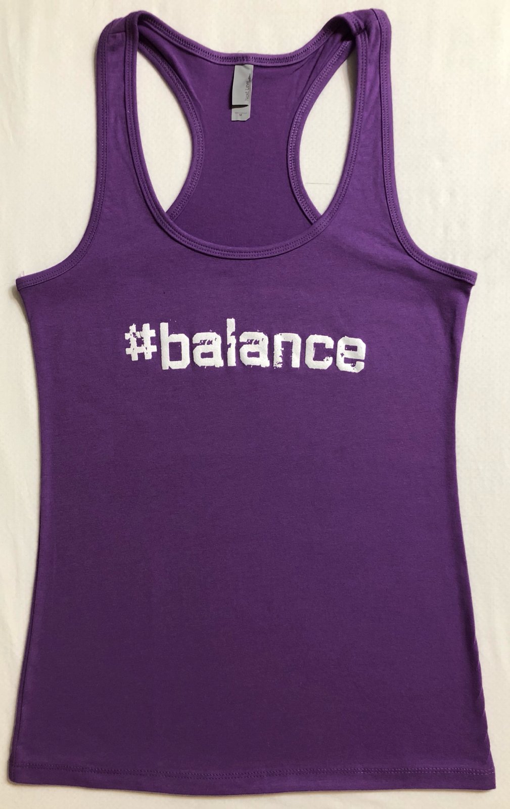 Image of “#balance” WOMENS RACERBACK - PURPLE