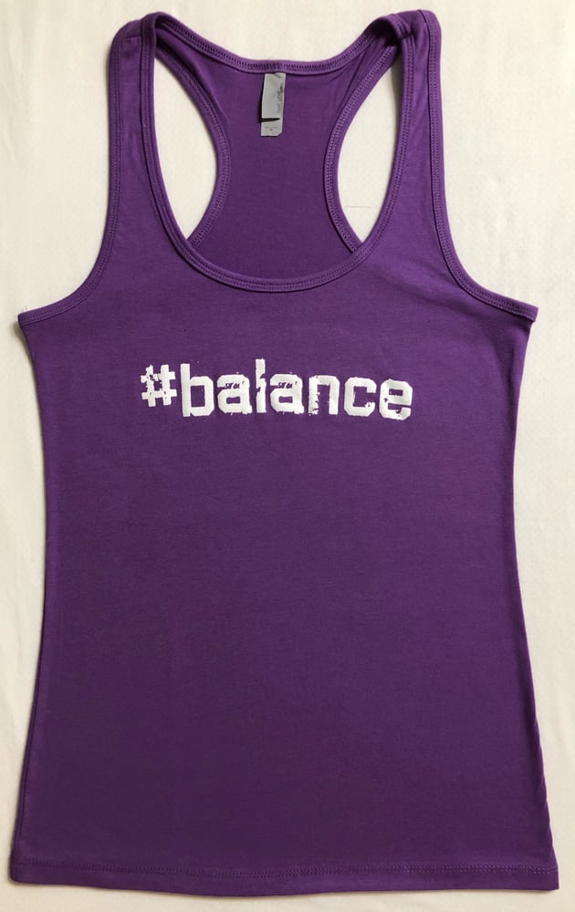 Image of “#balance” WOMENS RACERBACK - PURPLE