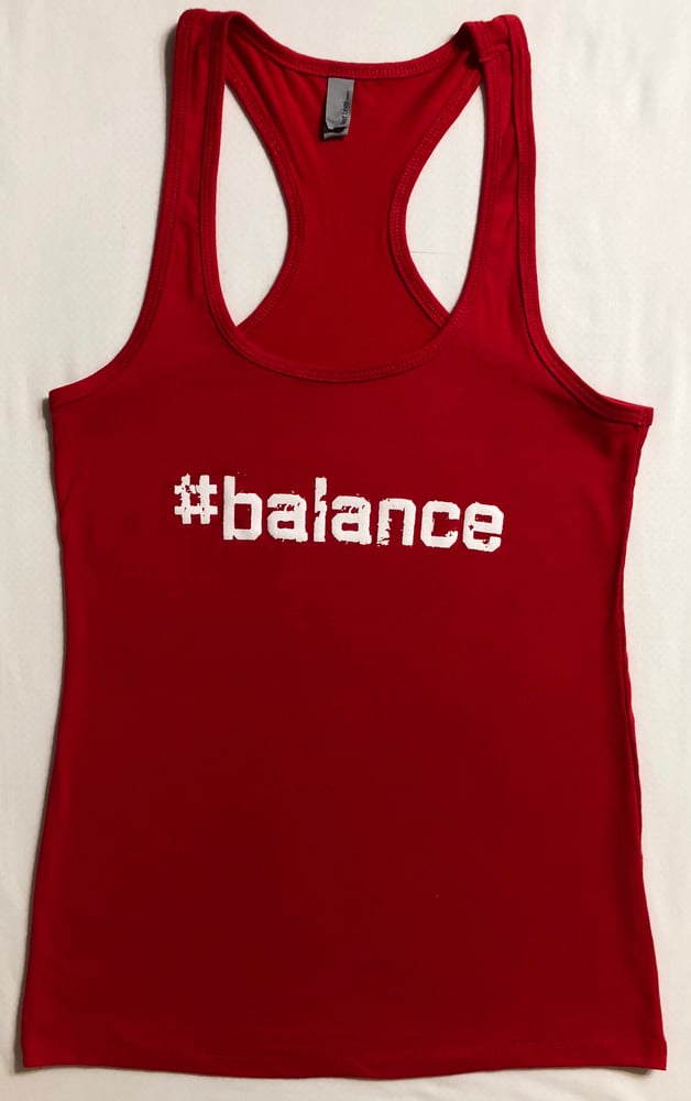 Image of “#balance” WOMENS RACERBACK - RED