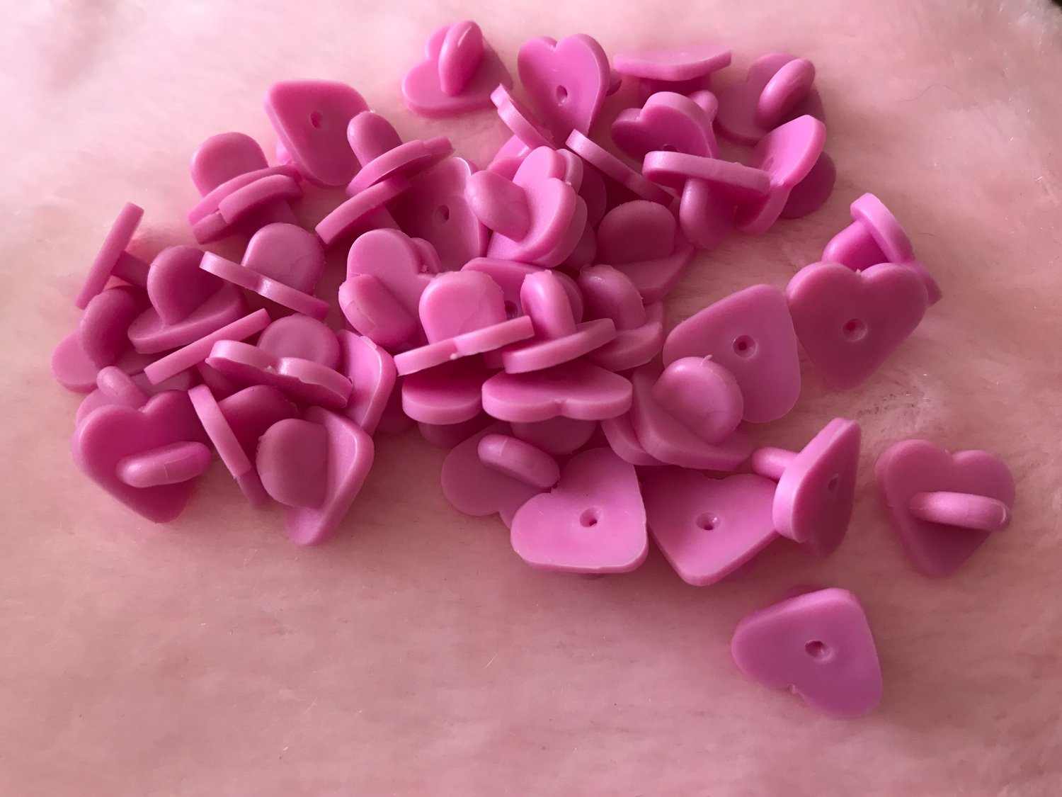 Image of Heart Rubber Backers - PINK