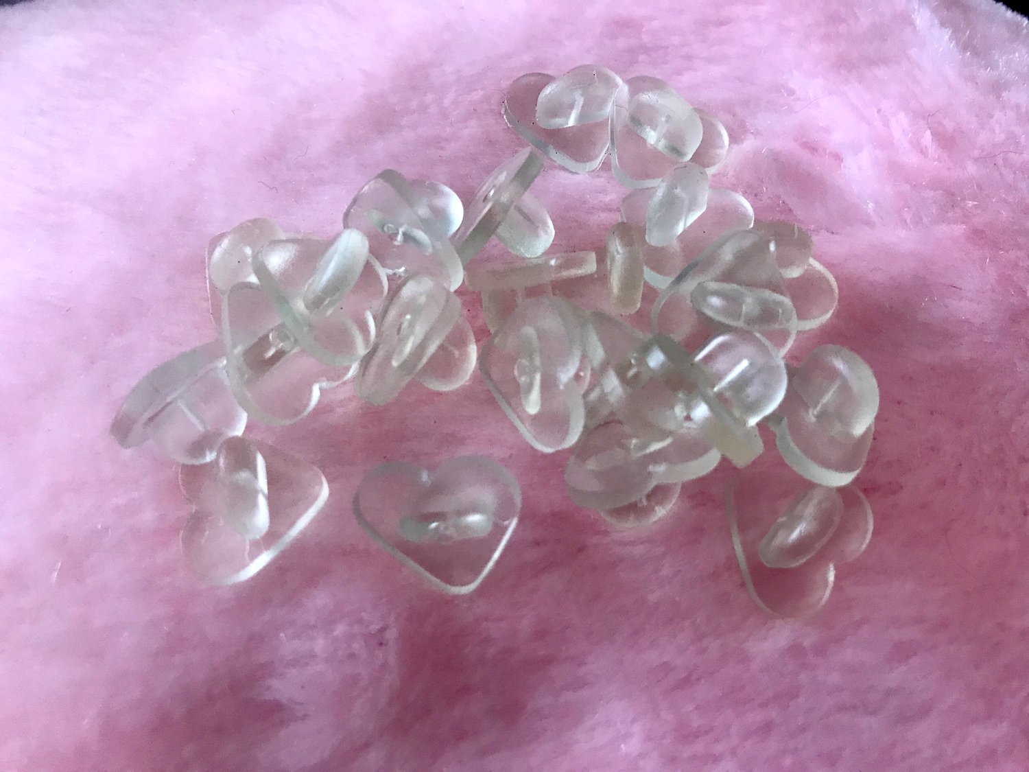 Image of Heart Rubber Backers - CLEAR