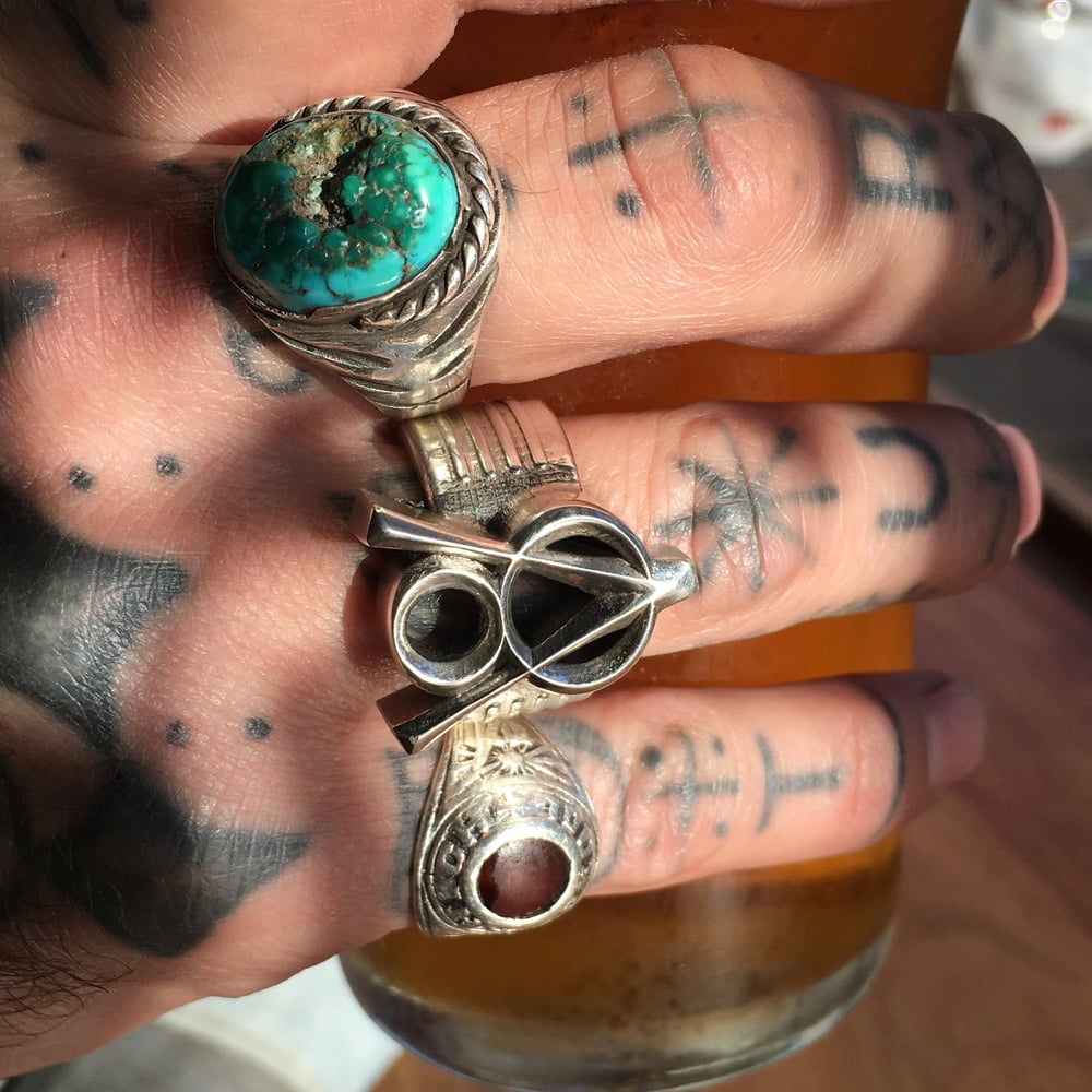 Image of Silver V8 Vintage Emblem Ring