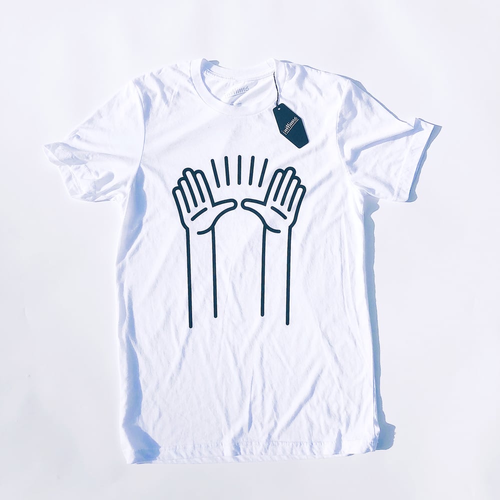 Image of PRAISE HANDS | White Tri-blend