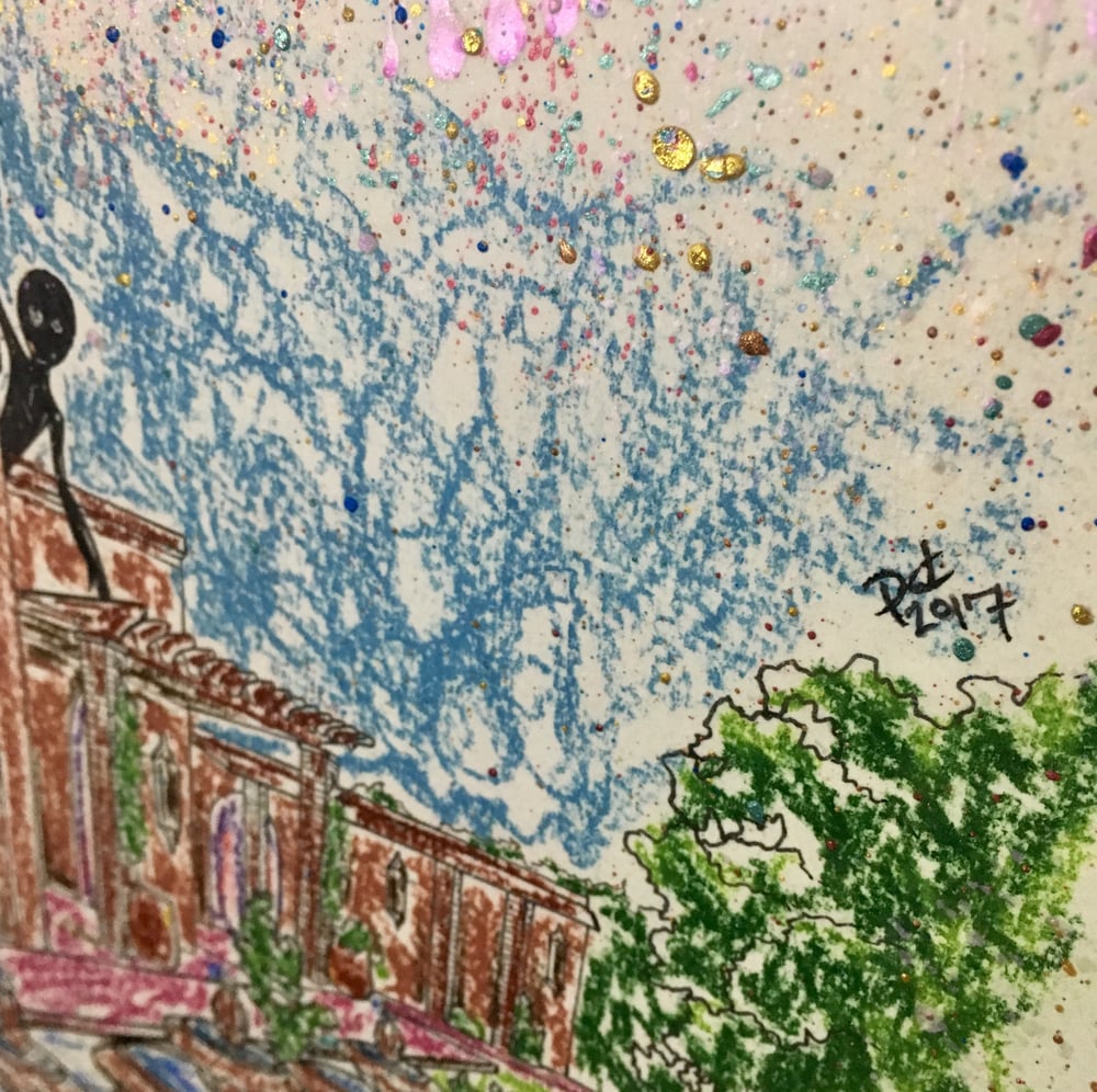 Image of "Villa Morocco #1" Original Mixed Media Artwork