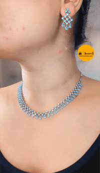 Image 9 of Usha- Simple yet Beautiful American Diamond Necklace Set