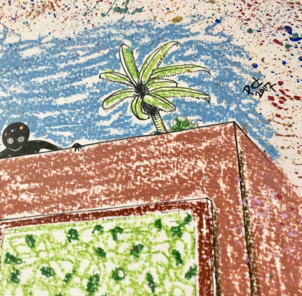 Image of "Villa Morocco #2" Original Mixed Media Artwork