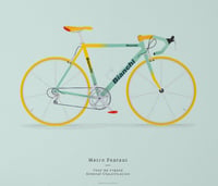 Image 2 of Pantani's Bianchi A3 or A4 print - by Parallax