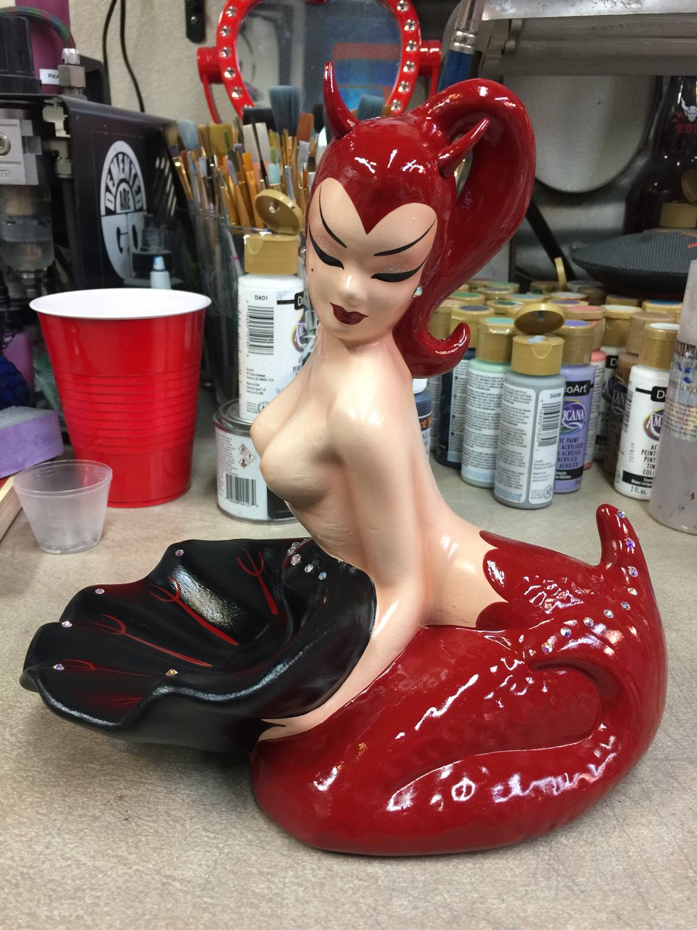 Vintage Devil Ceramic Mermaid