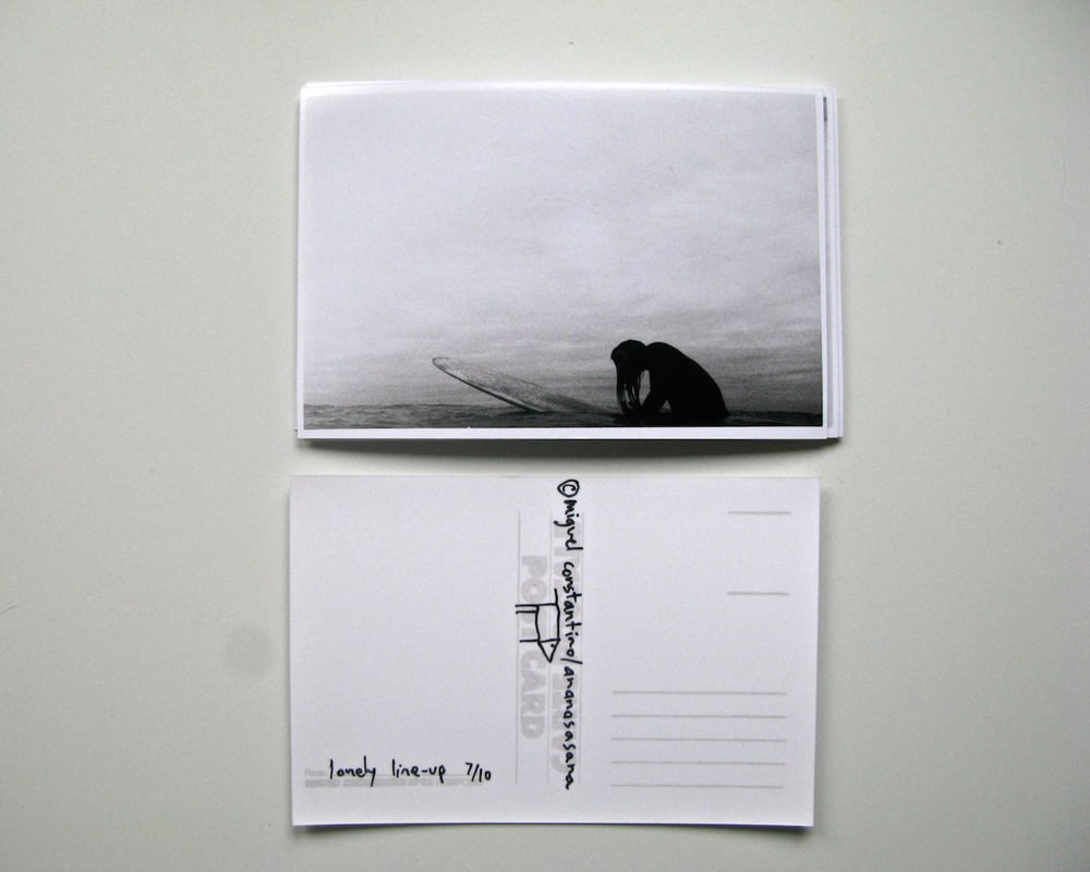 Image of Lonely line-up postcard (gelatin silver print)