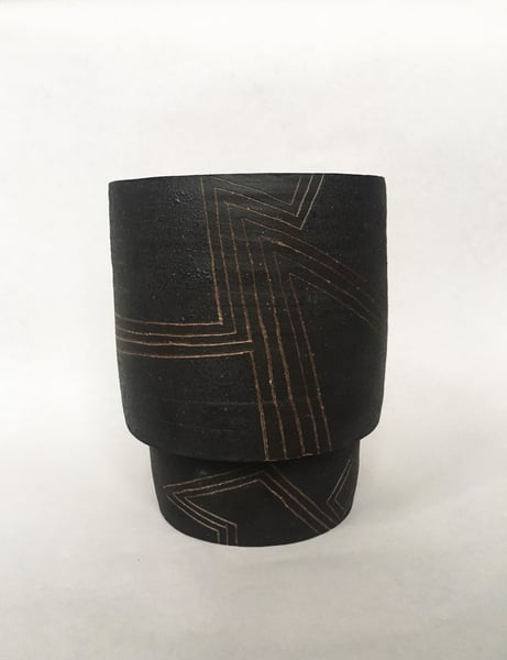 Image of Black Geometric Planter