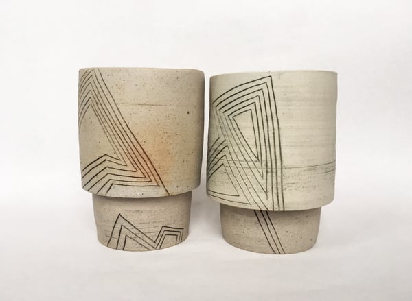 Image of Stoneware Geometric Planter