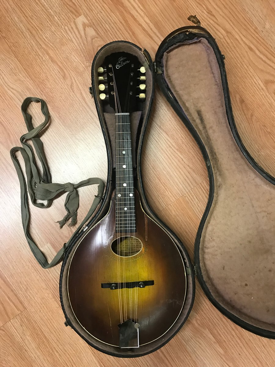 Image of 1920s Gobspn Mandolin back from the grave yard