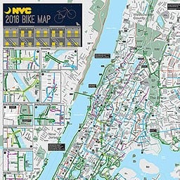 Image of "Ganisha.". Original silkscreen on New York City Subway and Bike Map. 