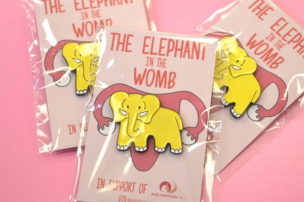 Image of Endo the Elephant Enamel Pin Badge (£2.00 donation to Endometriosis UK)