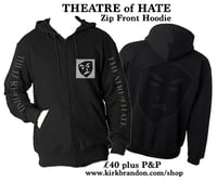 Image 1 of THEATRE of HATE Zip Fronted Hoodie in Black