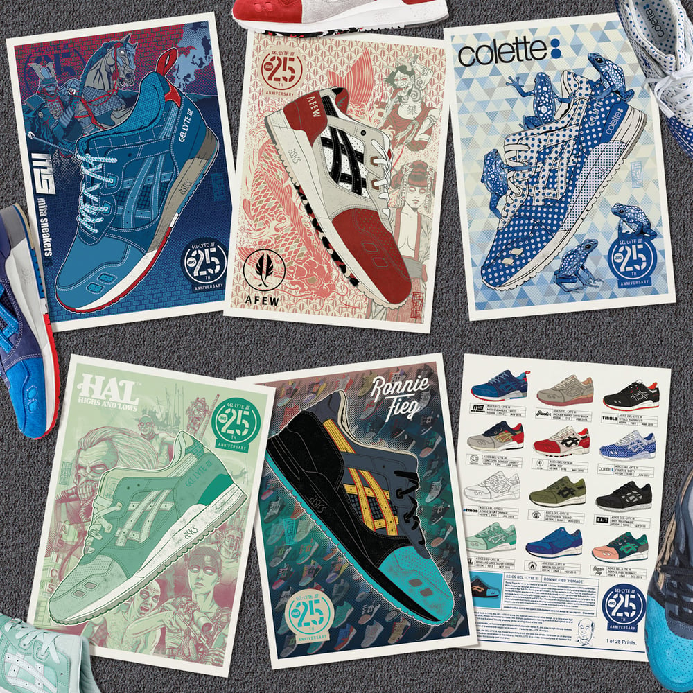 ASICS 25th Anniversary Rare Variant Poster Set (5) | Lee Deville