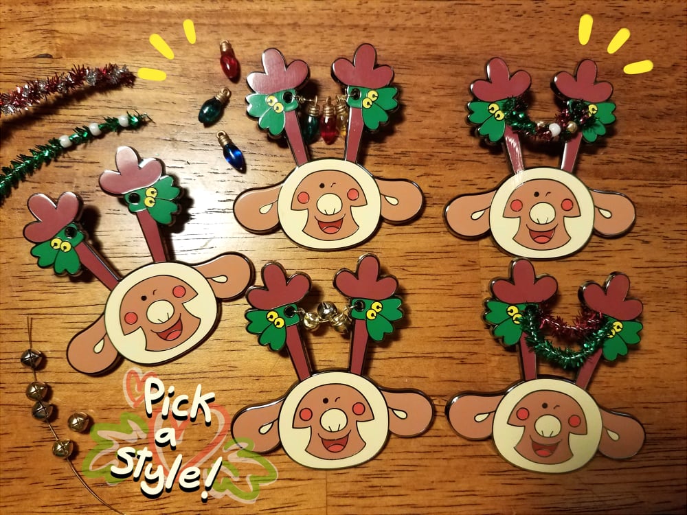 Image of Baubles the Reindeer 2" Decorated Pin