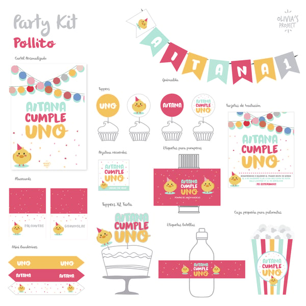 Image of Party Kit Pollito Impreso