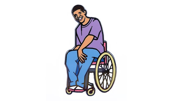 Image of Wheelchair Jimmy Enamel Pin