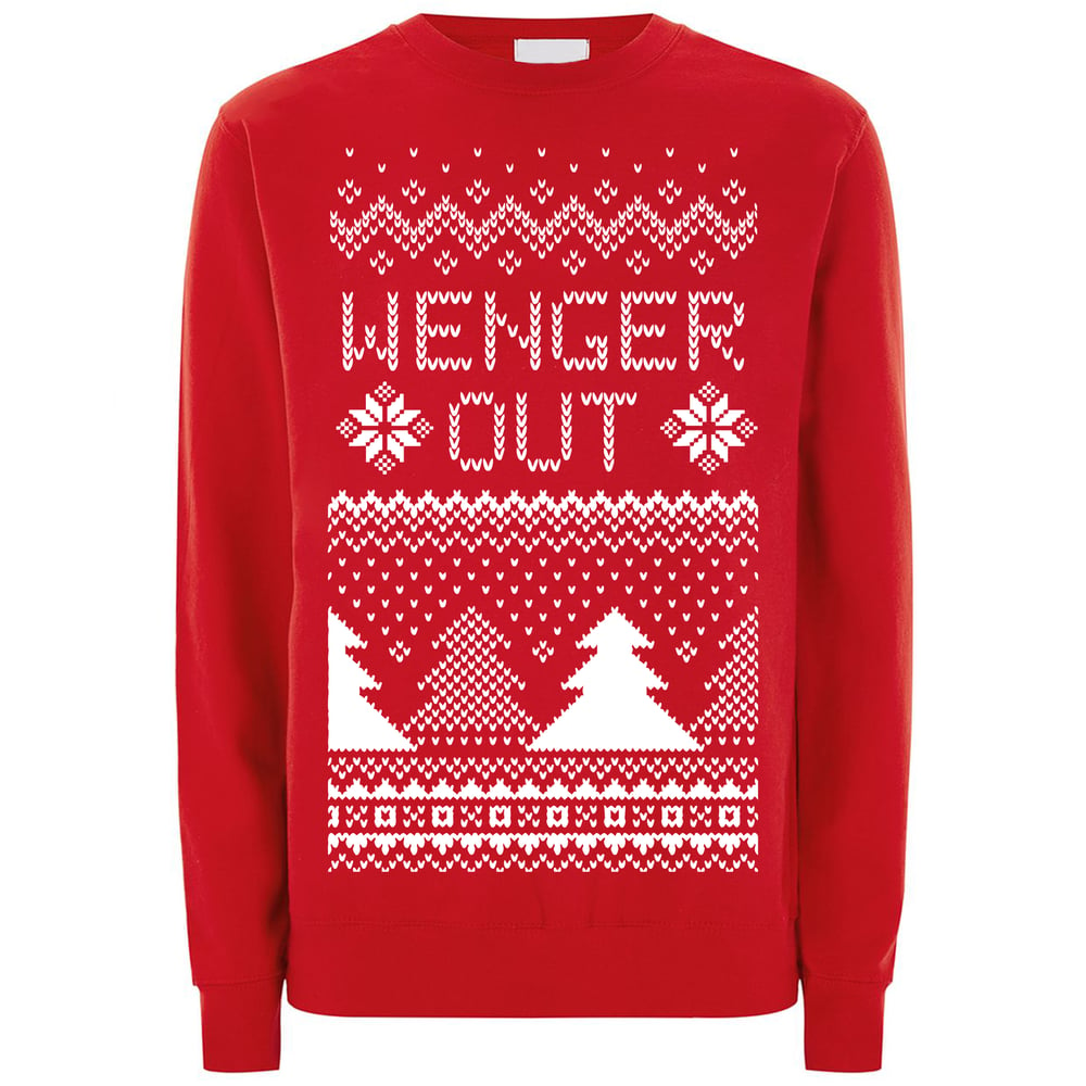 Image of Wenger Out Arsenal Long Sleeve Red Christmas Top/Jumper