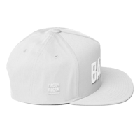 Image 2 of Bacon Embroidered Flat Bill Hat - White